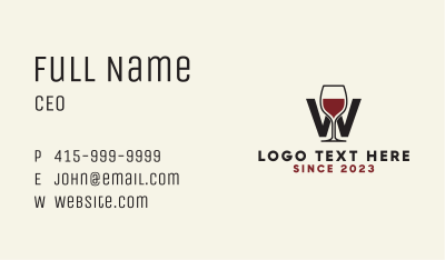 Wine Letter W Business Card Image Preview