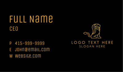 Golden Wild Lion Business Card Image Preview