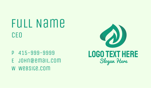 Green Organic Leaf Business Card Design Image Preview