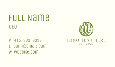 Garden Vines Letter W Business Card Image Preview