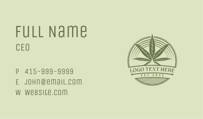 Marijuana Circle Badge Business Card Image Preview