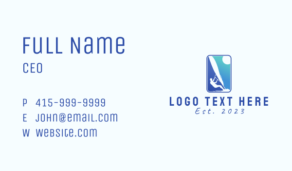 Windsurfing Emblem  Business Card Design Image Preview