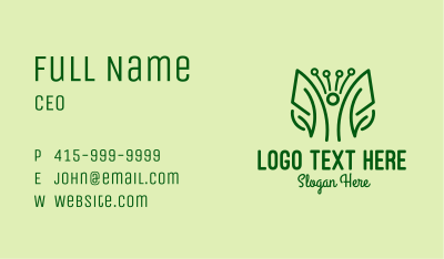 Minimalist Leaf Herbs  Business Card Image Preview