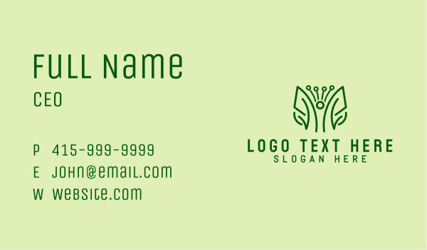 Minimalist Leaf Herbs  Business Card Design Image Preview