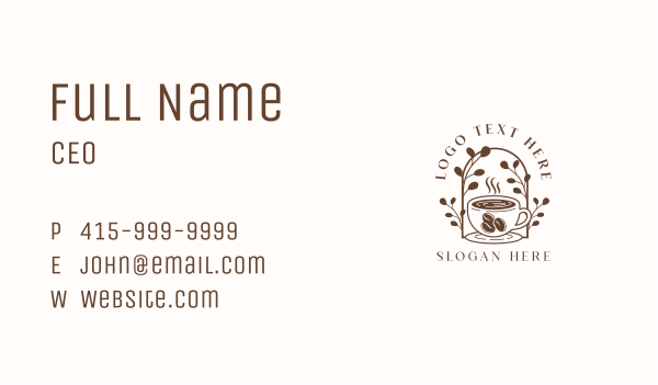 Coffee Bean Cup Cafe Business Card Design Image Preview