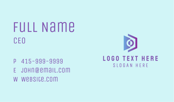 Abstract Violet Camera  Business Card Design Image Preview