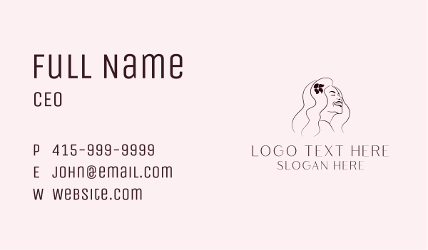 Smiling Beauty Woman Business Card Design Image Preview