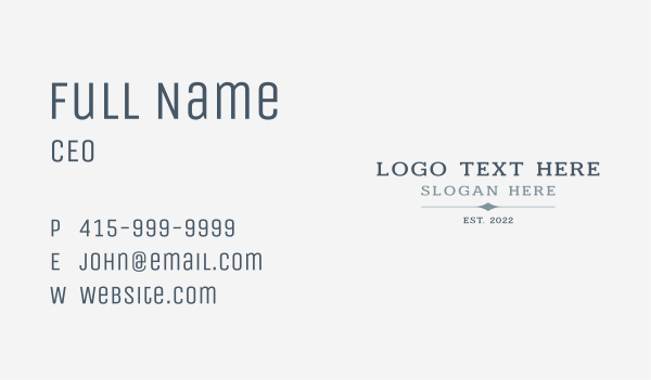 Generic Corporate Wordmark Business Card Design Image Preview