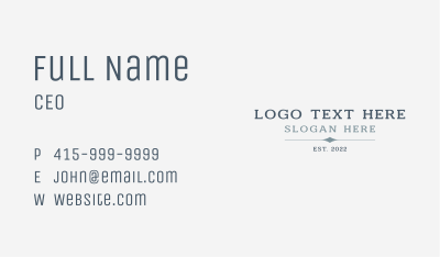 Generic Corporate Wordmark Business Card Image Preview