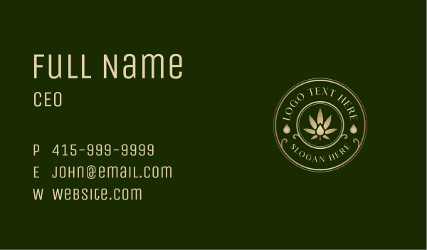Luxury Cannabis Oil  Business Card Design Image Preview