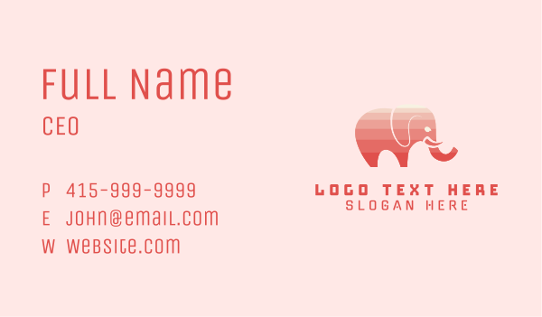 Modern Pink Elephant Business Card Design Image Preview