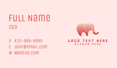 Modern Pink Elephant Business Card
