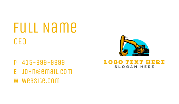 Excavator Heavy Equipment Machinery Business Card Design Image Preview