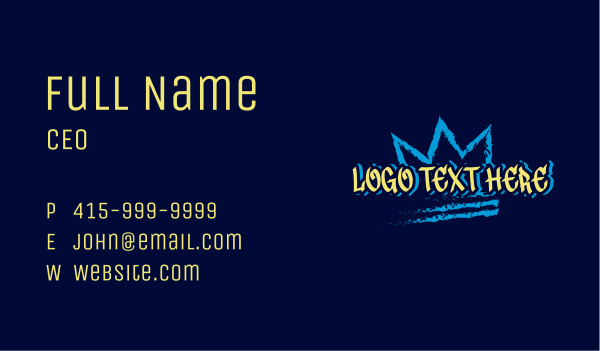 Brush Crown Wordmark Business Card Design Image Preview