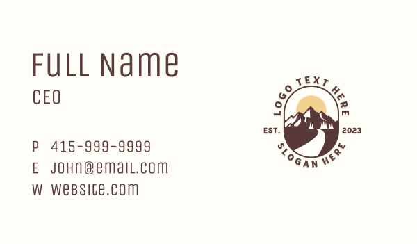 Mountain Trekking Pathway Business Card Design Image Preview