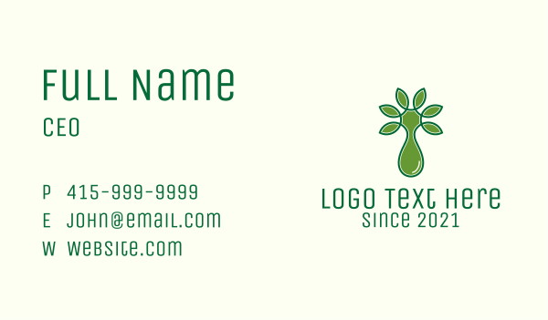 Green Plant Extract  Business Card Design Image Preview
