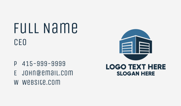 Industrial Warehouse Building Business Card Design Image Preview