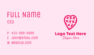 Pink Woven Heart  Business Card Image Preview