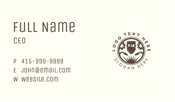 Welding Mask Gear Repair Business Card Design Image Preview