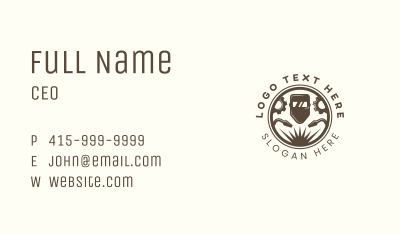 Welding Mask Gear Repair Business Card Image Preview