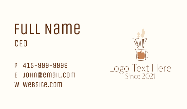 Brewed Coffee Filter Business Card Design Image Preview