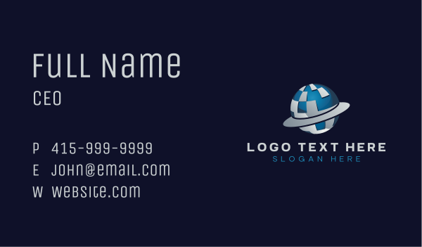 Pixel Digital Globe Business Card Design Image Preview