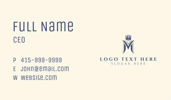 Crown Luxury Letter M Business Card Design Image Preview