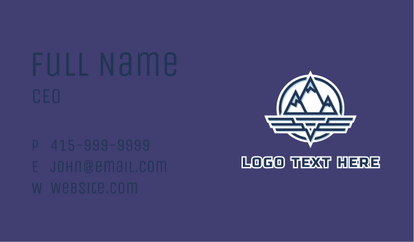 Mountain Wing Badge Business Card Design Image Preview