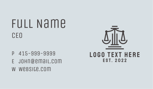 Judiciary Law Scale Business Card Design Image Preview