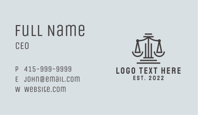 Judiciary Law Scale Business Card