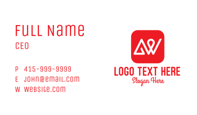 Red App A & W Business Card