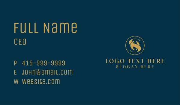 Luxury Boutique Monogram Business Card Design Image Preview