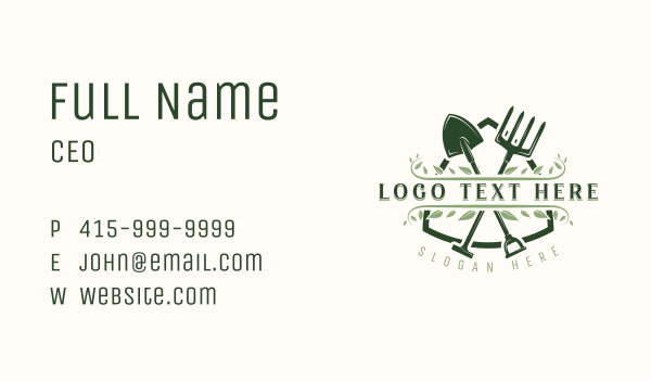 Landscape Gardening Tools Business Card Design Image Preview