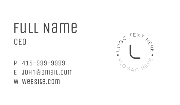 Slim Rounded Letter Business Card Design Image Preview