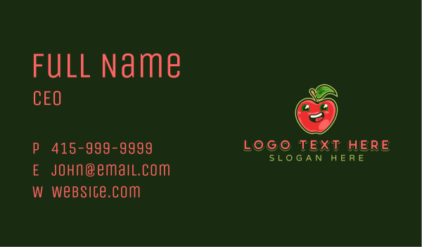 Apple Fresh Fruit Business Card Design Image Preview