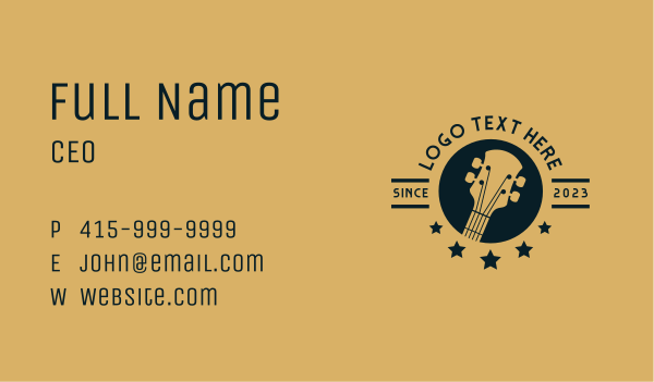 Guitar Music Instrument  Business Card Design Image Preview