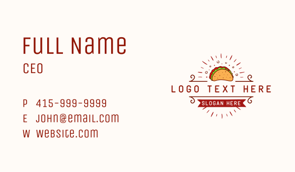 Mexican Tacos Restaurant Business Card Design Image Preview