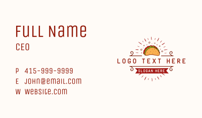 Mexican Tacos Restaurant Business Card Image Preview