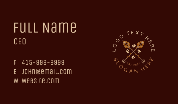 Coffee Bean Cafe Business Card Design Image Preview