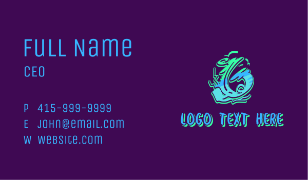 Neon Graffiti Art Number 6 Business Card Design Image Preview