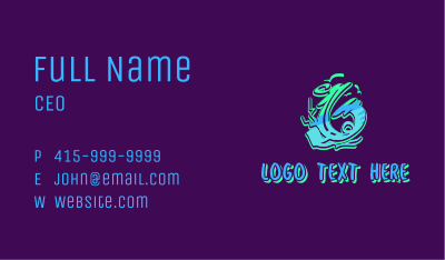 Neon Graffiti Art Number 6 Business Card Image Preview