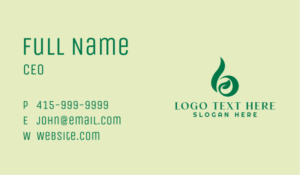 Green Seedling Letter B  Business Card Design Image Preview