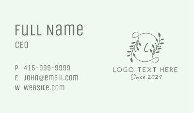 Garden Plant Letter Business Card Image Preview