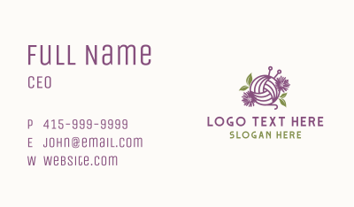 Floral Knit Yarn Business Card Image Preview