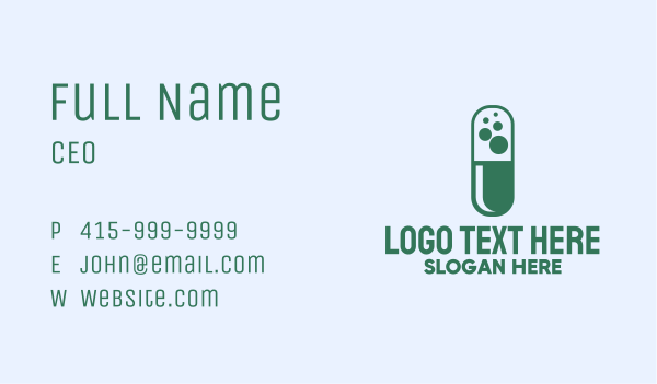 Green Bubble Pill Business Card Design Image Preview