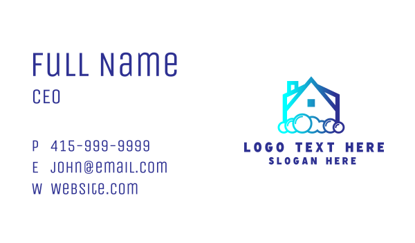 Bubble House Cleaner Business Card Design Image Preview