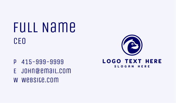 Blue Duck Dog Business Card Design Image Preview