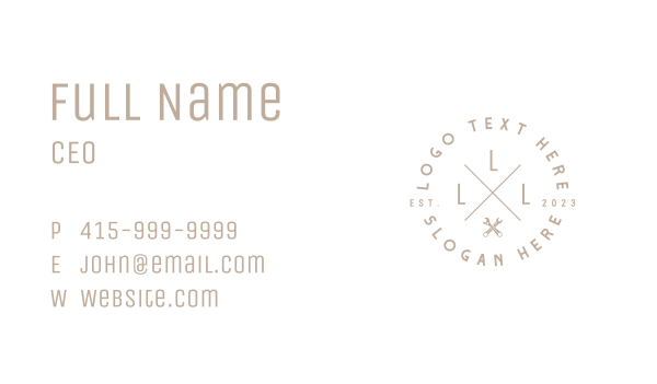 Hipster Wrench Emblem Business Card Design Image Preview