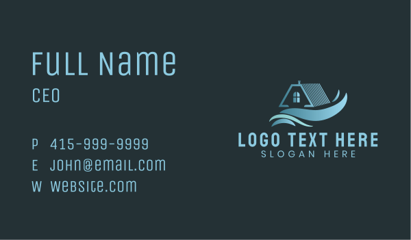 House Roof Waves Business Card Design Image Preview