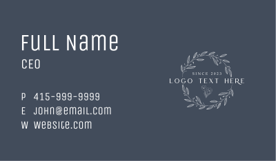 Classic Wreath Emblem Wordmark Business Card Image Preview